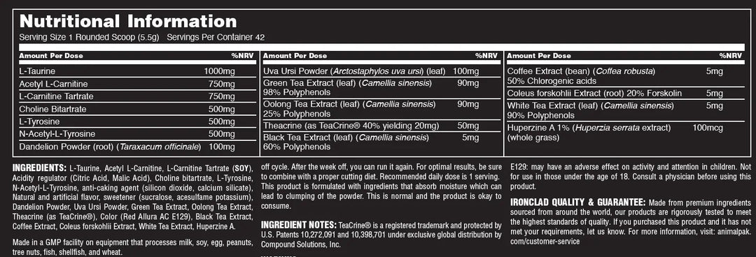 Animal Cuts Non - Stim | TopDog Nutrition