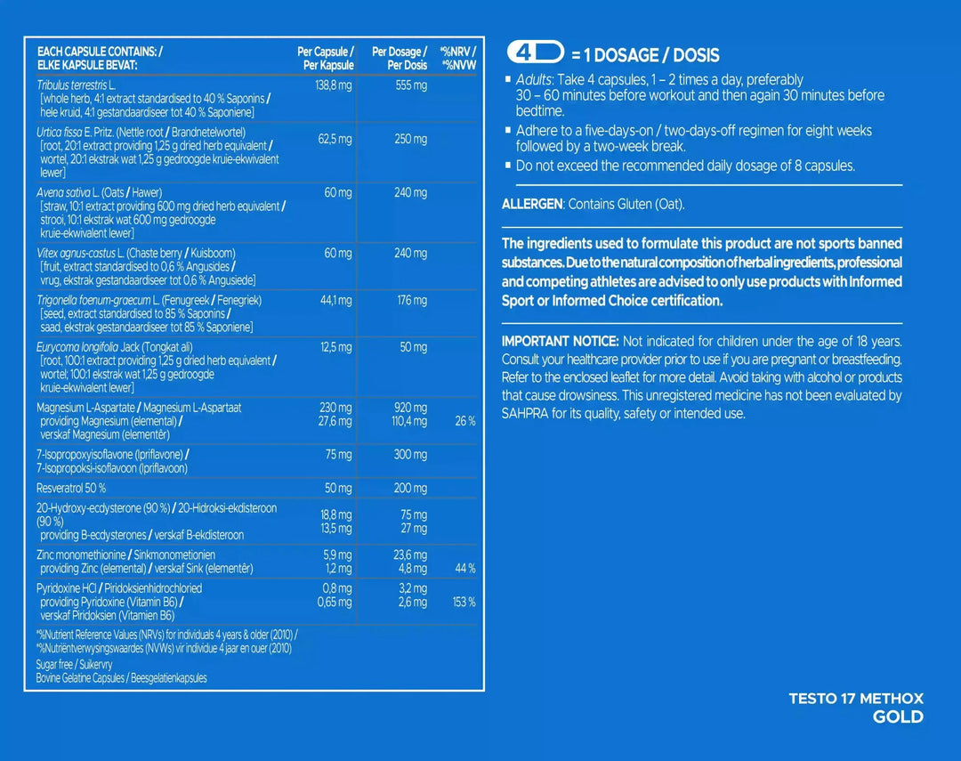 USN 17 Testo Methox Gold | TopDog Nutrition