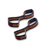 Load image into Gallery viewer, Lifting Straps Double Loop Figure 8 Black and Orange
