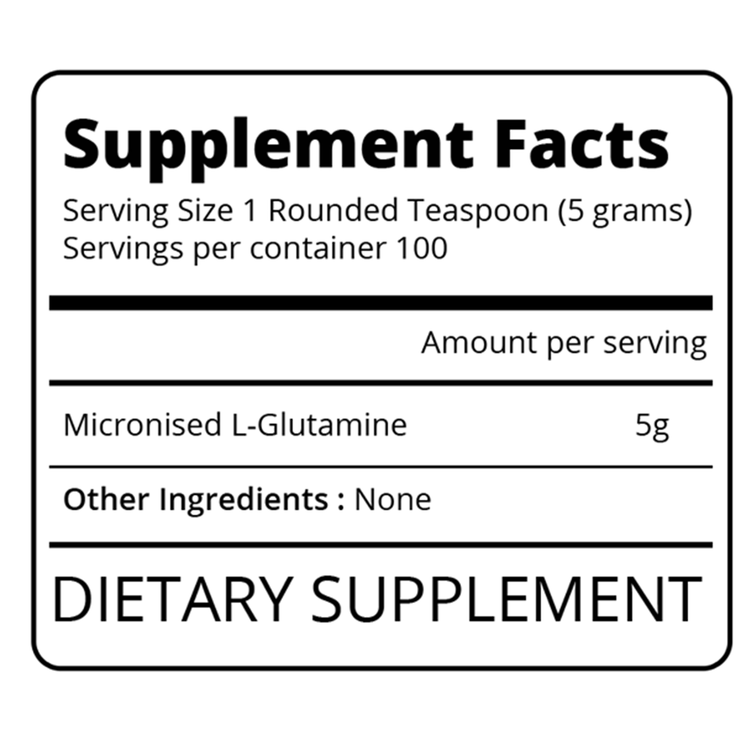 Eat Me Glutamine Mono Micronised 500g Supplement Facts