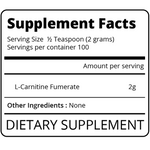 Load image into Gallery viewer, Eat Me L-Carnitine Fumerate 200g Supplement Facts
